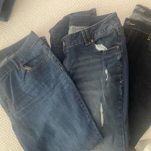 Three pairs of jeans